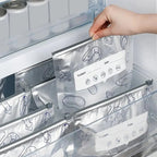 (30pcs )Reusable Aluminum Foil Sealable Storage Bags, 2026 New Resealable Vacuum Zipper Pouches for Food, Stand Up Foil Sealable Bags with Label and Zip Lock for Vegetable Fruit Meat