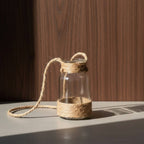 Vintage-Inspired Glass Vase with Hand-Woven Hemp Accents